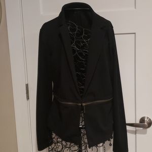 Juniors black jacket with brass zip LG